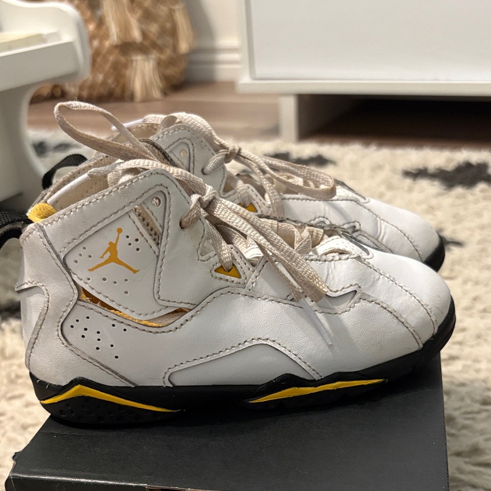 Jordan Kids White and Yellow Sneakers